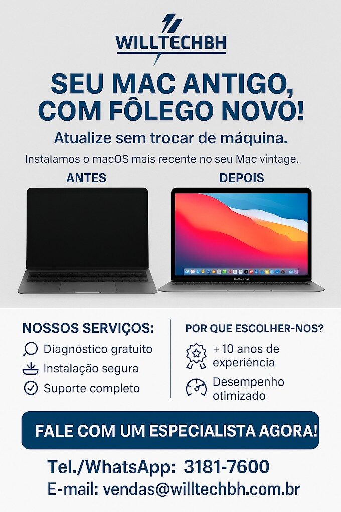 Avaliação técnica de MacBook em Contagem e BH